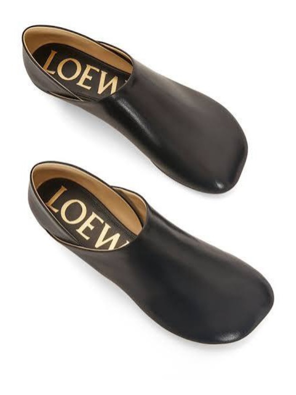 LOEWE Toy Goat Skin Leather Slip-On Mules in Black Size 37